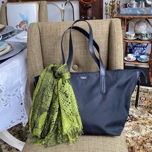 Vintage Reptile Print Fringed Scarf